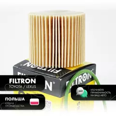 Фильтр масляный Filtron для Тойота Авенсис, Королла, Рав4, Аурис, Ярис, Лексус NX 1.6-2.0 по Mann HU6006Z