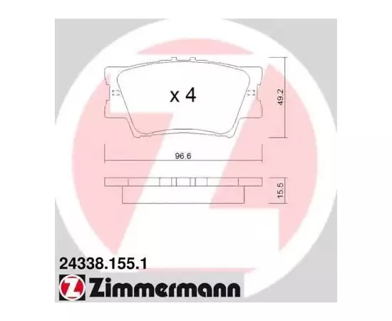 Колодки тормозные Zimmermann 24338.155.1